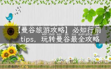 【曼谷旅游攻略】必知行前tips，玩转曼谷最全攻略