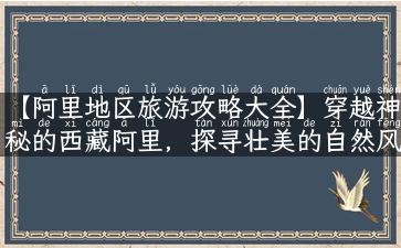 【阿里地区旅游攻略大全】穿越神秘的西藏阿里，探寻壮美的自然风光