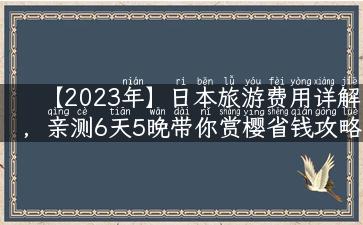 【2023年】日本旅游费用详解，亲测6天5晚带你赏樱省钱攻略！