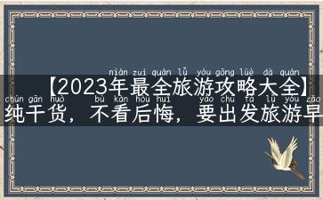 【2023年最全旅游攻略大全】纯干货，不看后悔，要出发旅游早做准备！