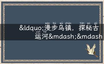 “漫步乌镇，探秘古运河——亲历乌镇旅游景区的精华之旅”