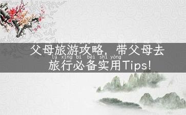 父母旅游攻略，带父母去旅行必备实用Tips！