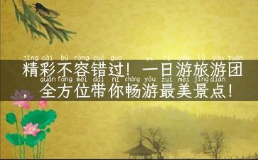 精彩不容错过！一日游旅游团，全方位带你畅游最美景点！