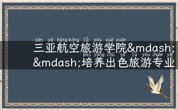 三亚航空旅游学院——培养出色旅游专业人才的摇篮