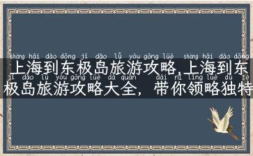 上海到东极岛旅游攻略,上海到东极岛旅游攻略大全，带你领略独特的海岛风光！