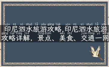 印尼泗水旅游攻略,印尼泗水旅游攻略详解，景点、美食、交通一网打尽！