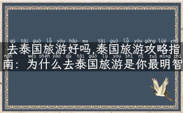 去泰国旅游好吗,泰国旅游攻略指南：为什么去泰国旅游是你最明智的选择？