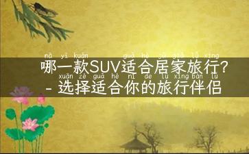 哪一款SUV适合居家旅行？ - 选择适合你的旅行伴侣