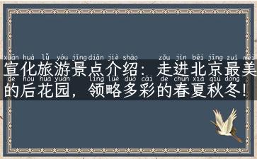 宣化旅游景点介绍：走进北京最美的后花园，领略多彩的春夏秋冬！