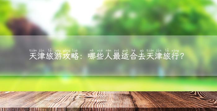 天津旅游攻略：哪些人最适合去天津旅行？