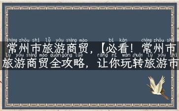 常州市旅游商贸,【必看！常州市旅游商贸全攻略，让你玩转旅游市场】