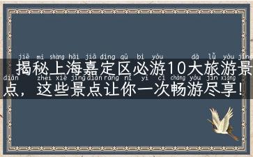 揭秘上海嘉定区必游10大旅游景点，这些景点让你一次畅游尽享！