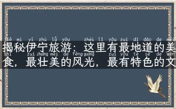 揭秘伊宁旅游：这里有最地道的美食，最壮美的风光，最有特色的文化！