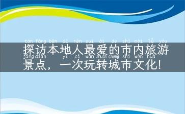 探访本地人最爱的市内旅游景点，一次玩转城市文化！