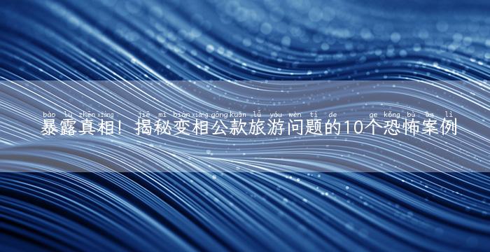 暴露真相！揭秘变相公款旅游问题的10个恐怖案例