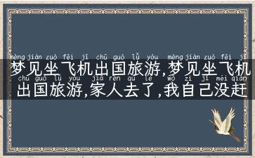 梦见坐飞机出国旅游,梦见坐飞机出国旅游,家人去了,我自己没赶上飞机