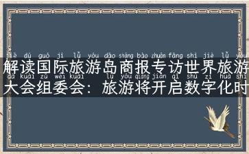 解读国际旅游岛商报专访世界旅游大会组委会：旅游将开启数字化时代