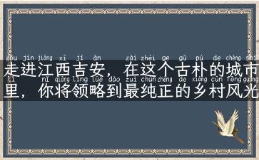 走进江西吉安，在这个古朴的城市里，你将领略到最纯正的乡村风光！